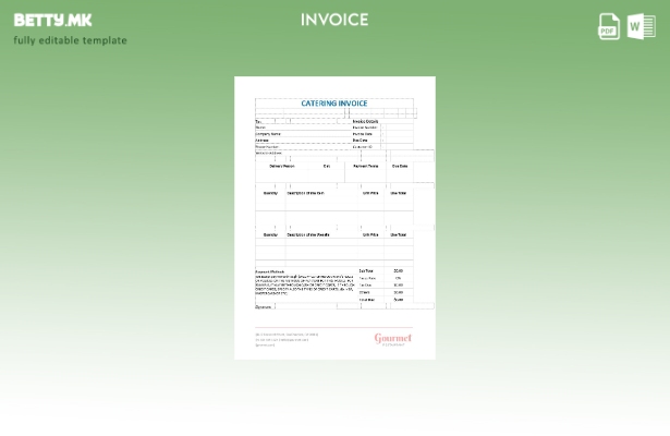 Шаблон за фактура за угостителска услуга во модерен стил