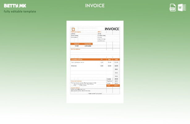 Шаблон за фактура за услуги за сликање во модерен стил