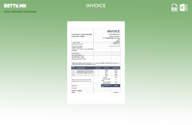 Шаблон за фактура за училишен учител во модерен стил