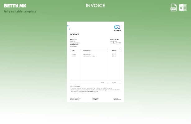 Шаблон за фактура за училиште за нуркање во модерен стил