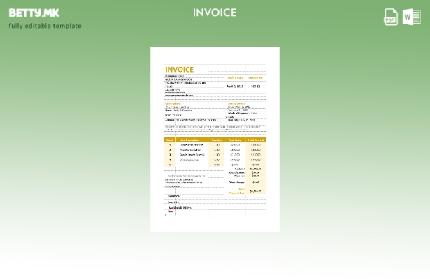 Шаблон за фактура за училиште за танц во модерен стил