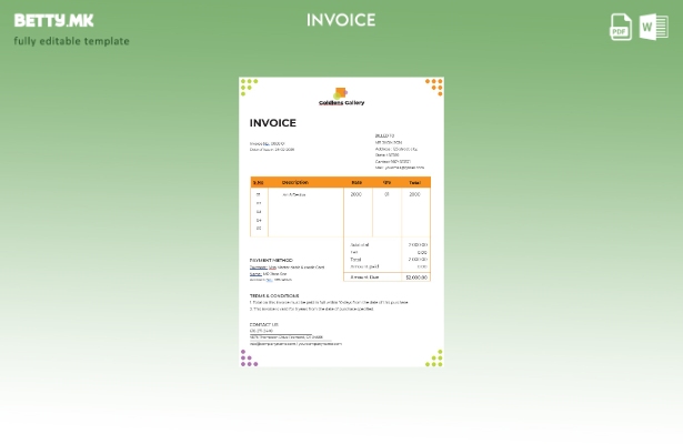 Шаблон за фактура за фото уметничка галерија во модерен стил