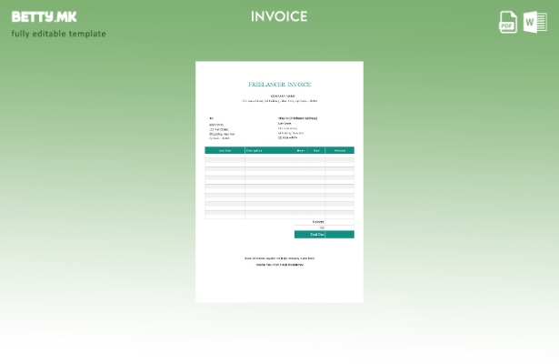 Шаблон за фактура за хонорарци во модерен стил