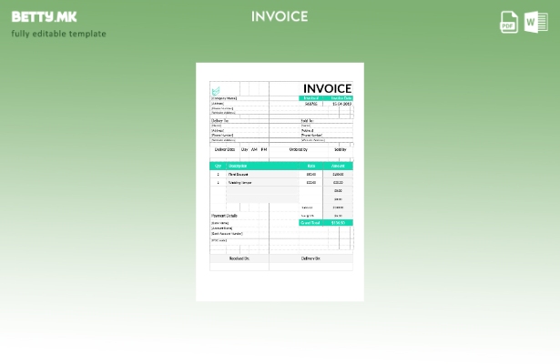 Шаблон за фактура за цвеќарница во модерен стил