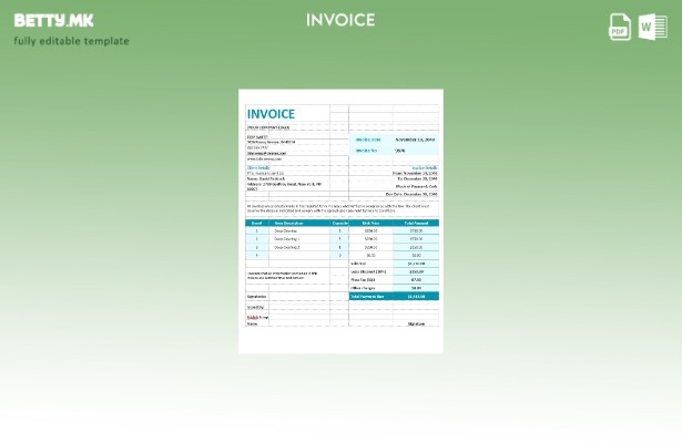 Шаблон за фактура за чистење на станови во модерен стил