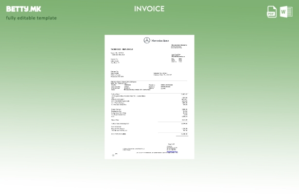 Шаблон за фактура на Мерцедес Бенц во модерен стил на САД