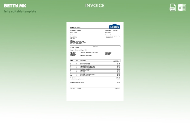 Шаблон за фактура на САД Лоу во модерен стил