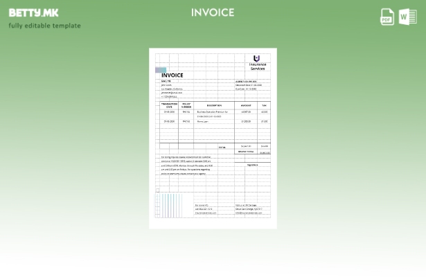 Шаблон за фактура на агенција за осигурување во модерен стил