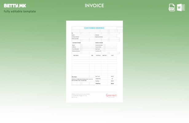 Шаблон за фактура на клиенти во модерен стил