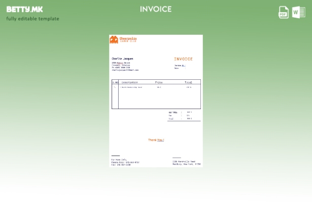 Шаблон за фактура на компанија за игри во модерен стил