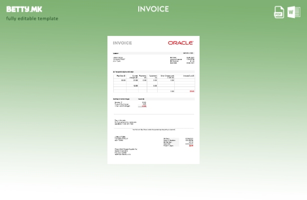 Шаблон за фактура на Oracle во модерен стил на САД