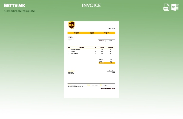 Шаблон за фактура на UPS во модерен стил на САД