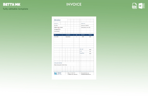 едноставен шаблон за фактура за клиника во модерен стил