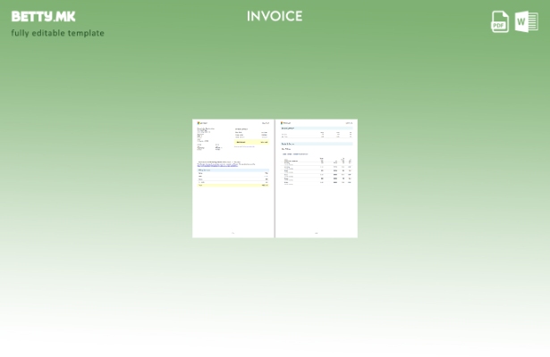 модерен стил Ирска Шаблон за ограничена фактура за операции на Мајкрософт Ирска
