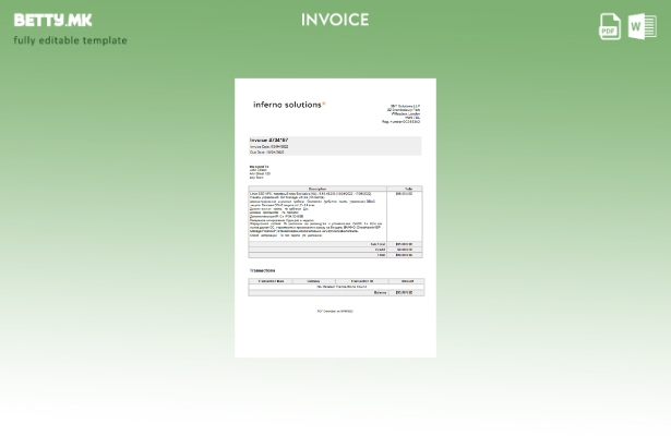 модерен стил Обединетото Кралство пеколни решенија шаблон фактура