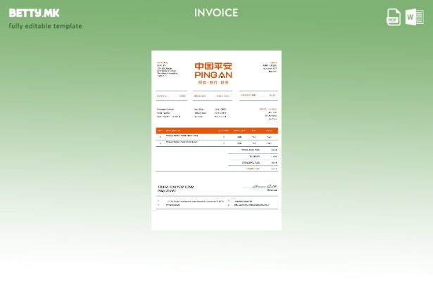 модерен стил САД Пинг шаблон за фактура