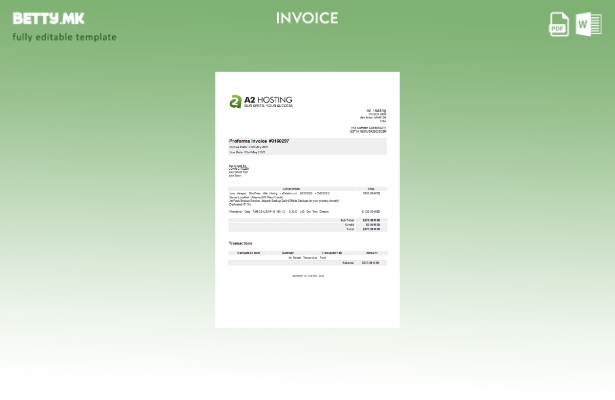 модерен стил САД Шаблон за фактура за хостирање