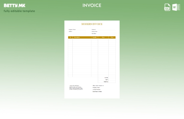 модерен стил бесплатен модерен шаблон за фактура