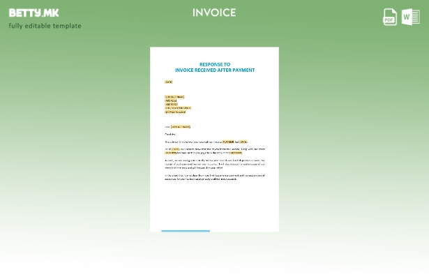 модерен стил бесплатен одговор на фактурата добиена по шаблонот за плаќање
