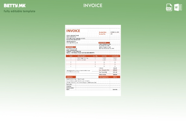 модерен стил едноставен шаблон за фактура за рекламна агенција
