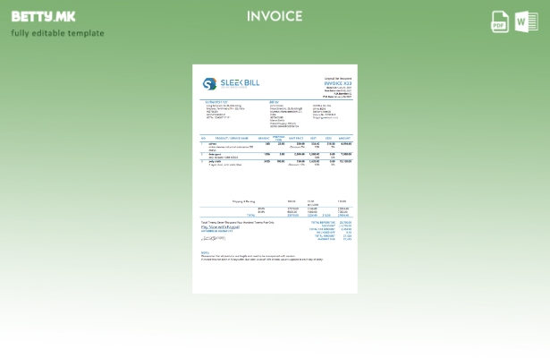 модерен стил India Sleek Bill за фактурирање софтверски шаблон за фактура на ком