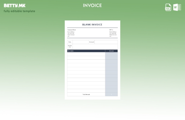 празен шаблон за фактура што може да се уредува во модерен стил