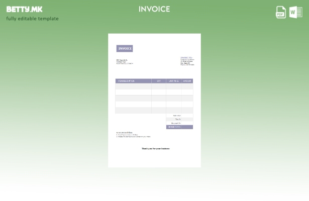шаблон за основна фактура во модерен стил