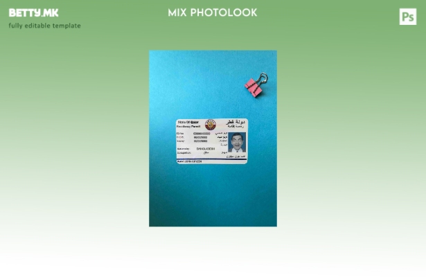 Модерен стил за дозвола за престој во Катар photolook ПРЕДЕН шаблон
