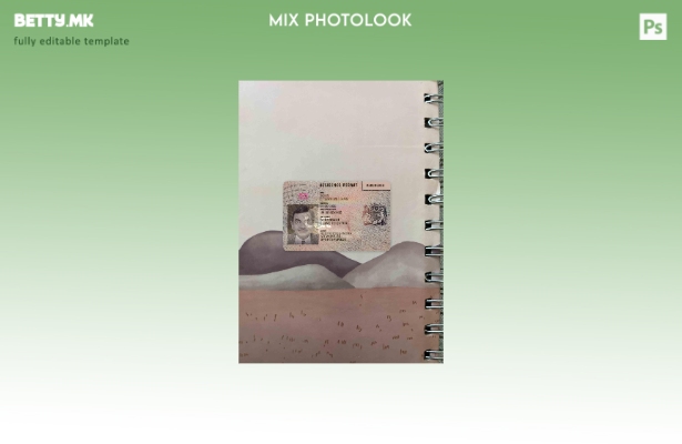 Модерен стил на Обединетото Кралство за дозвола за престој photolook ПРЕДЕН шабл