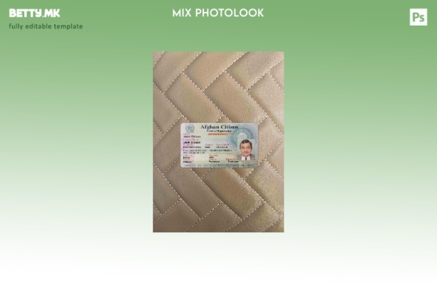 модерен стил Авганистан Граѓанин доказ за регистрација картичка photolook ПРЕДЕН