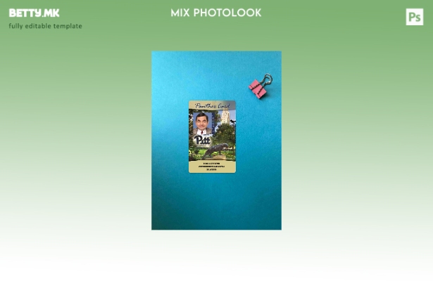 модерен стил САД Студентска лична карта на Универзитетот во Питсбург, шаблон за