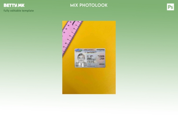 модерен стил картичка за дозвола за престој во Грција photolook ПРЕДЕН шаблон