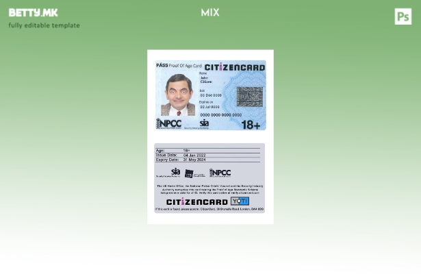 Модерен стил Обединетото Кралство шаблон за верзија на граѓанска картичка за док