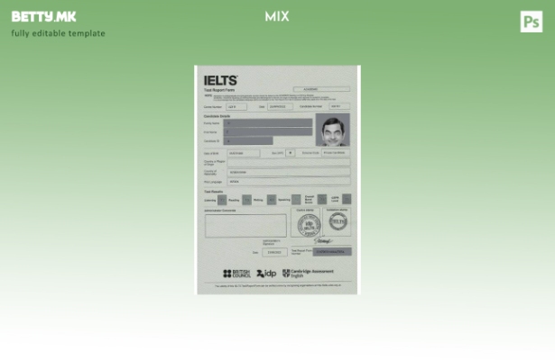 Модерен стил Шаблон за извештај за извештај на Обединетото Кралство Иелтс