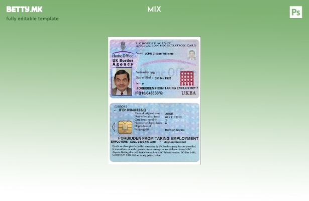 Модерен стил Шаблон за картичка за регистрација на апликација за гранична агенци