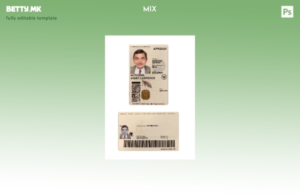 Модерен стил Шаблон за лична карта за Женевските конвенции на САД