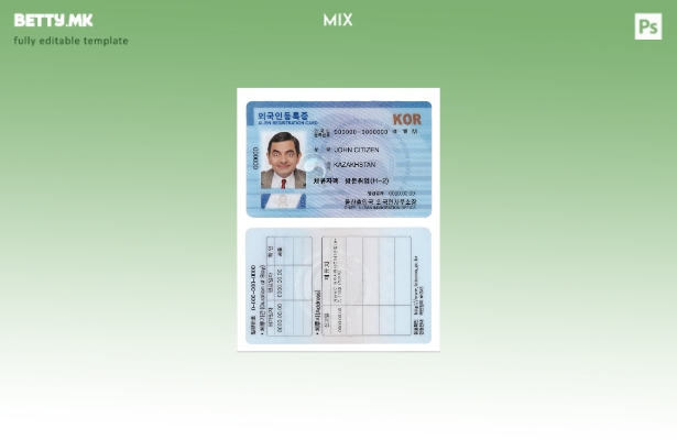 Модерен стил Шаблон за регистрација на вонземјани во Јужна Кореја (ARC).