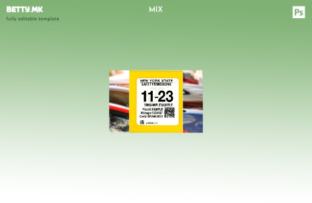 Модерен стил на шаблон за налепница за безбедност на возилата и проверка на емис