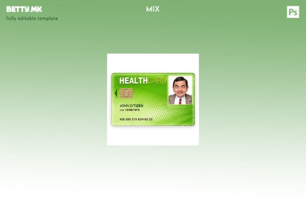 Модерен стил шаблон за здравствена картичка во САД