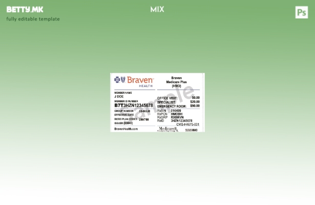 Модерен стил шаблон за картичка за медицинска нега во САД Бравен Хит