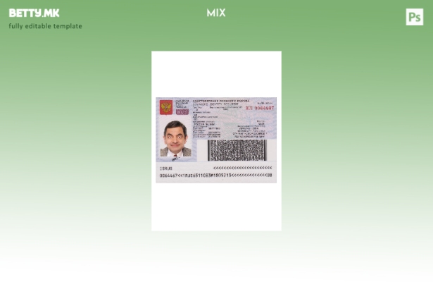 Модерен стил шаблон за лична карта за морнари од Русија