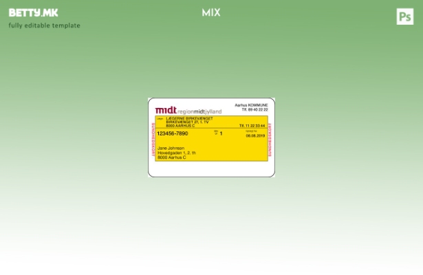 Модерен стил шаблон за медицинска картичка Данска