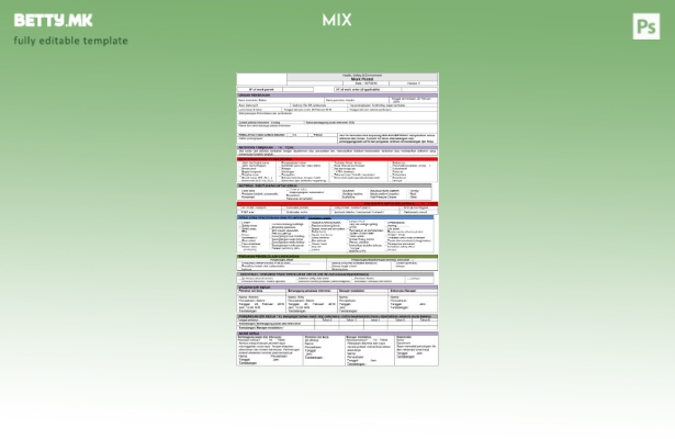 Модерен стил шаблон за работна дозвола за здравје, безбедност и животна средина