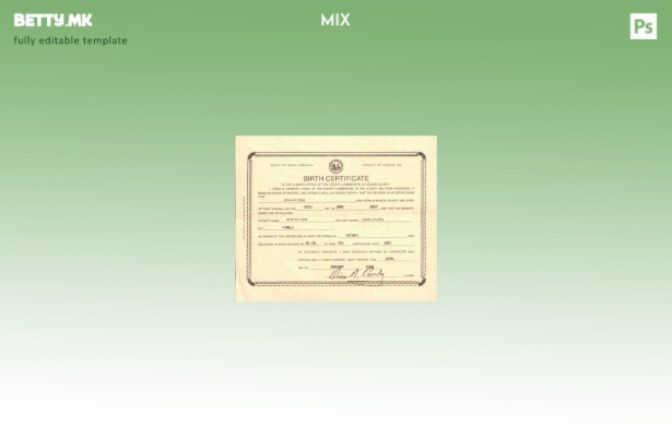 Модерен стил шаблон за уверение за смрт од округот Мејсон на САД