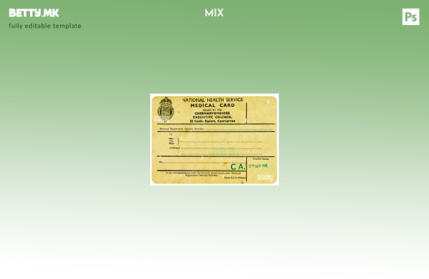Шаблон за медицинска картичка во Обединетото Кралство Велс во модерен стил