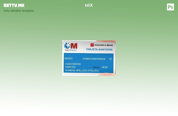 Шаблон за медицинска картичка во модерен стил на Шпанија