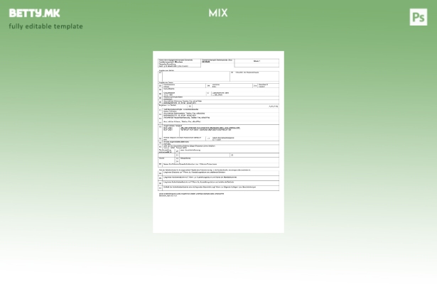 модерен стил Германија Општина Бизнис Регистрација Шаблон за Word и PDF