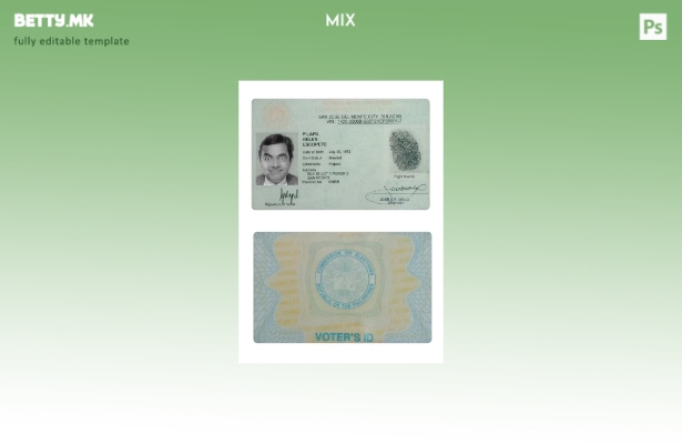 модерен стил Филипини Сан Хозе Дел Монте гласачи шаблон лична карта