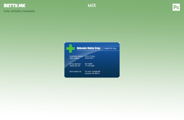 модерен стил Шаблон за медицинска картичка за медицинска група на национално нив