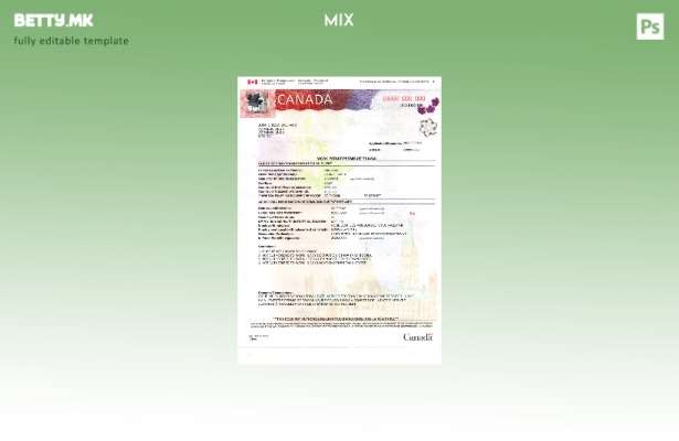 модерен стил на канадската работна дозвола присутен шаблон за страница